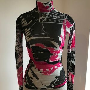 Pop Art Punk Mesh Turtleneck